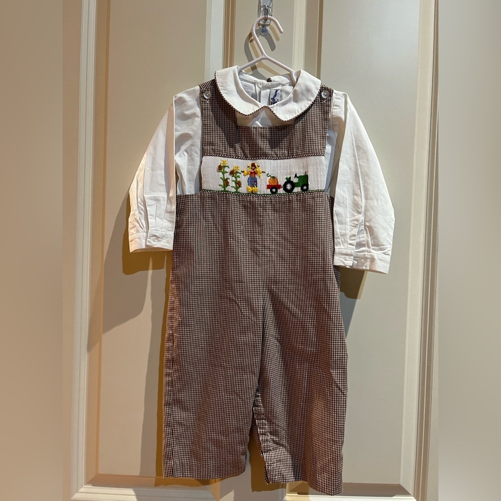 Silly Goose Smocked Scarecrow Tractor